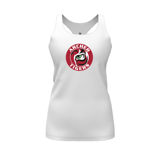 [FT0TRBWH-FYS-LOGO1] Decker Racerback Tank Top (Female Youth S, White, Logo 1)