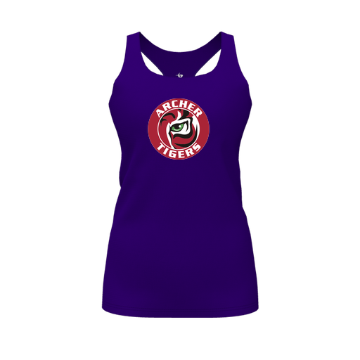 [FT0TRBPP-FYS-LOGO1] Decker Racerback Tank Top (Female Youth S, Purple, Logo 1)