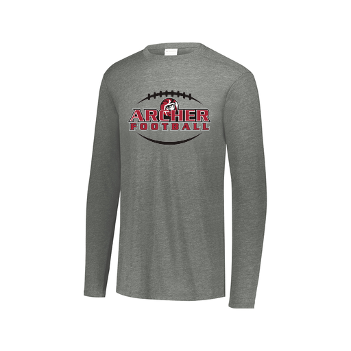 [FTLCUBGY-AXS-LOGO2] Decker Men's Tri-Blend T-Shirt - Long Sleeve (Adult XS, Gray, Logo 2)